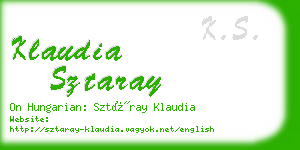 klaudia sztaray business card